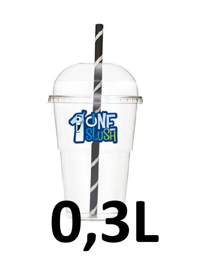 🥤 100x 0,30L Slushbekers met Deksel & Rietje