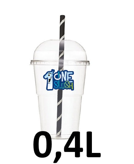 🥤 100x 0,40L Slushbekers met Deksel & Rietje