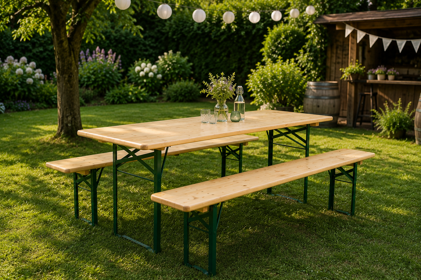 Bierbank Set 220x70x75 cm