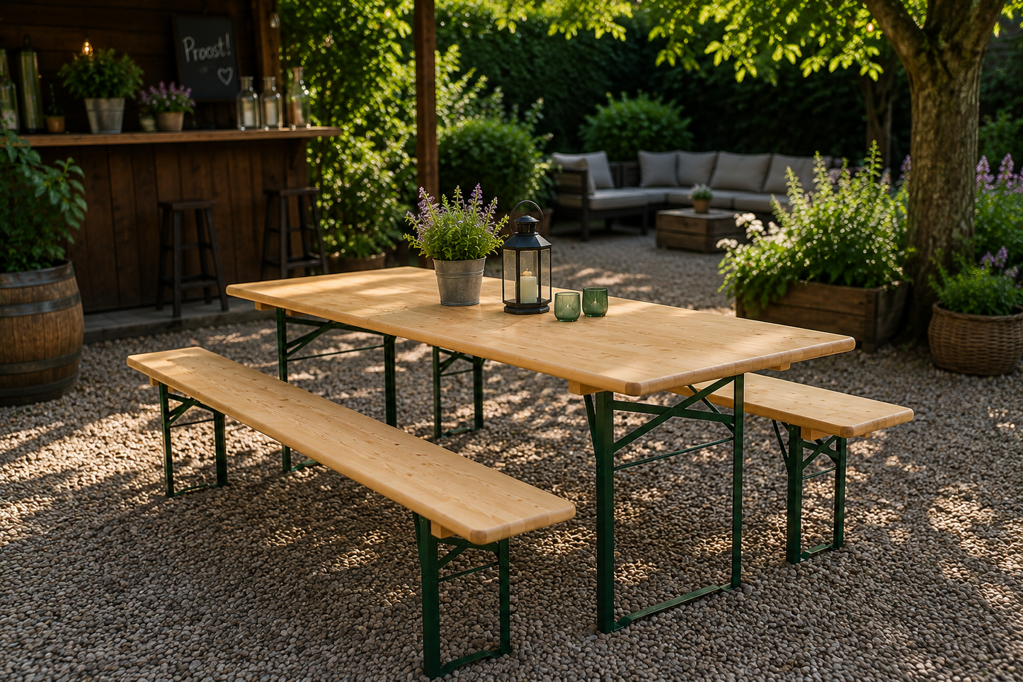 Bierbank Set 220x70x75 cm